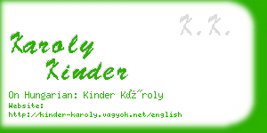 karoly kinder business card